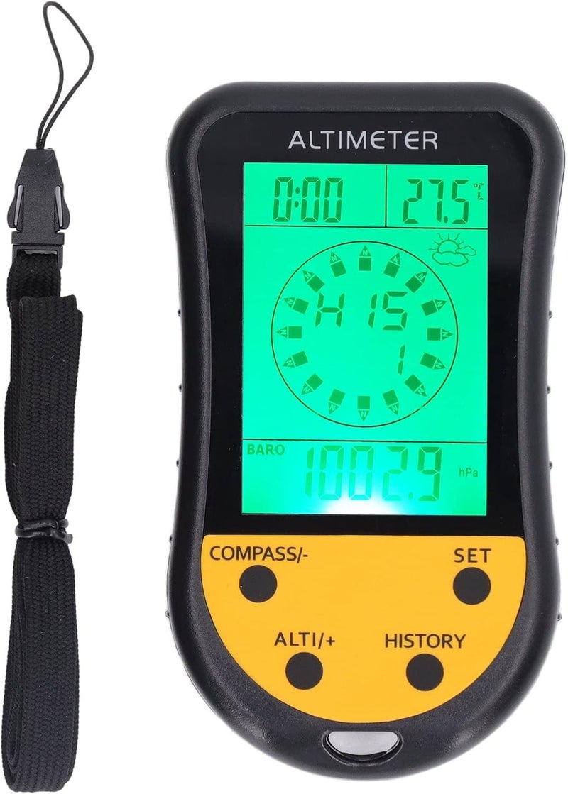 FUZHUI Digital Altimeter Barometer, Barometer Altimeter, Digital Altimeter, 8-in-1 Portable Multifunction Thermometer with Backlit LCD for Outdoor Fans for Hiking Camping Climbing - Image 1